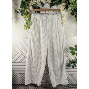 Zara White Corduroy Jeans Ribbed Size 10 zip fly READ